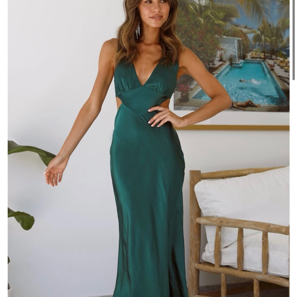 Hello Molly Teal Backless Dress